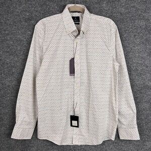 NEW Ben Sherman Mens Medium Slim Fit‎ Stretch Wrinkle Free Button Down Dot Shirt